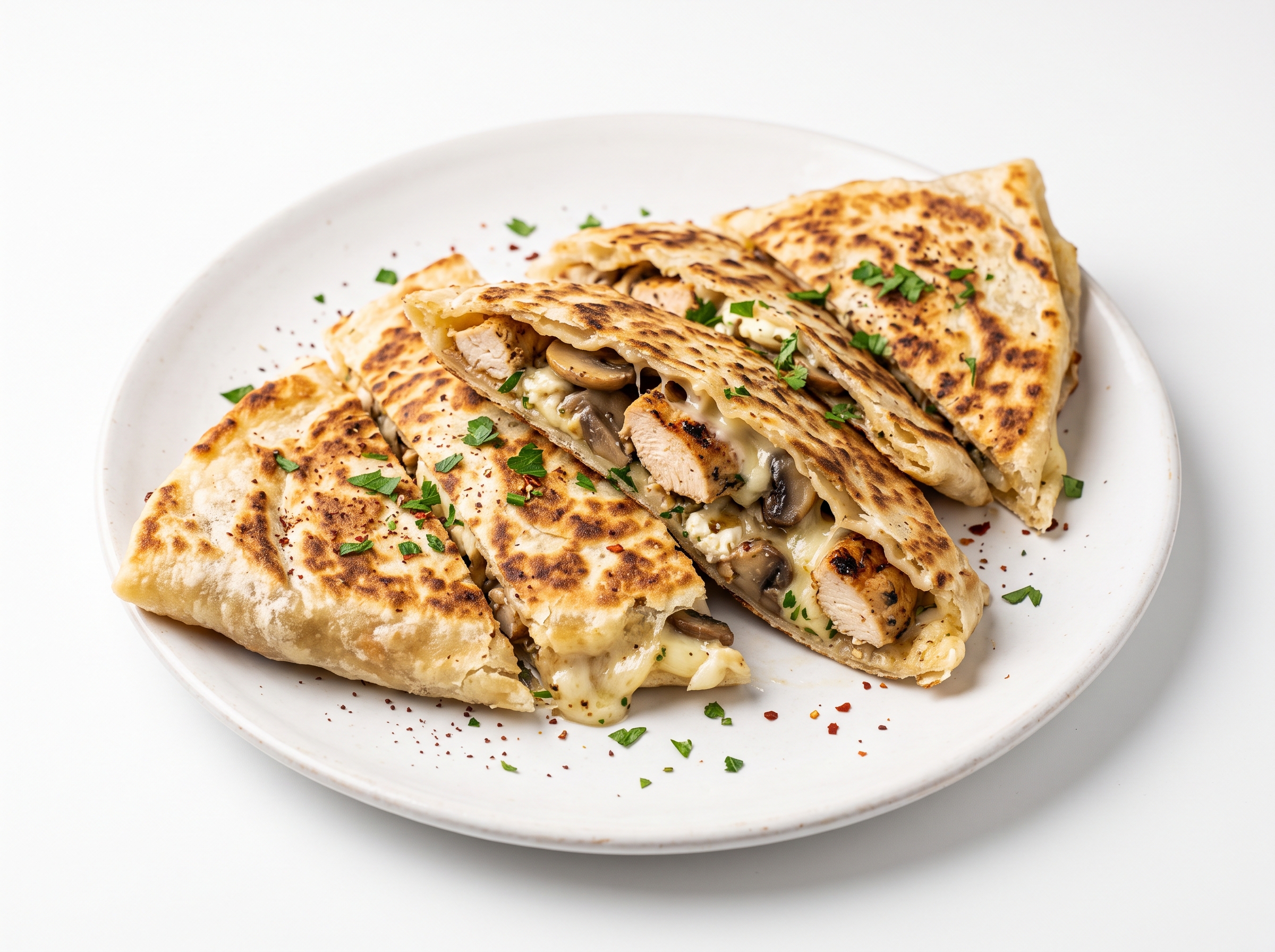 Chicken, Cheese & Mushroom Gozleme