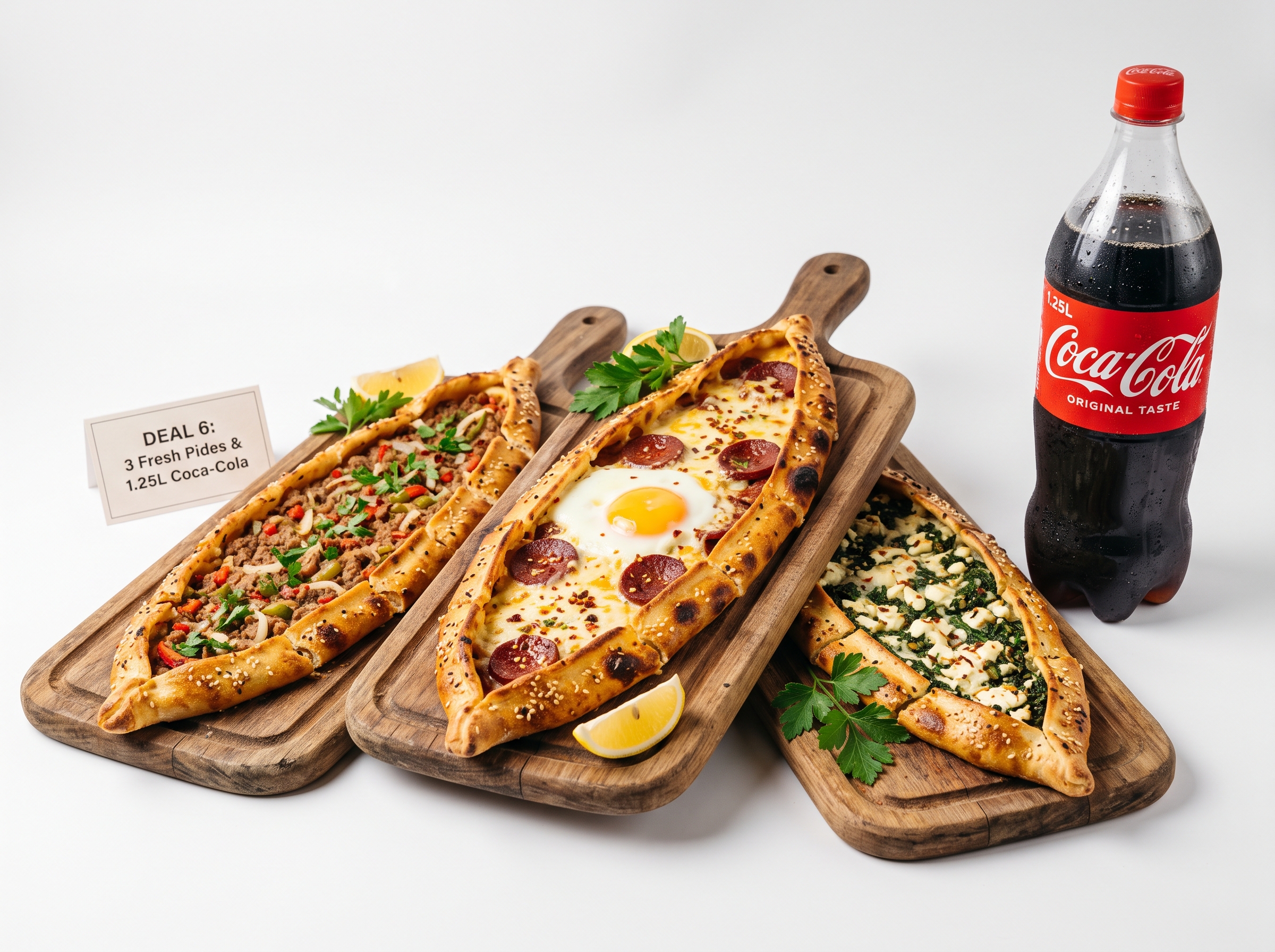 Deal 6 - 3 Turkish Pide + Drink