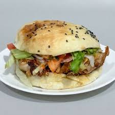 Chicken Kebab burger on Turkish bread